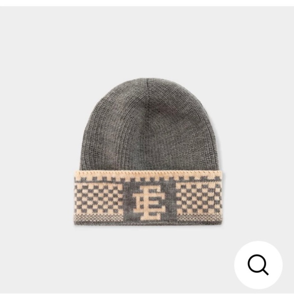 Eric Emanuel checkers beanie gray brand new